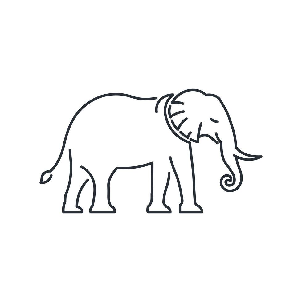 Elephant line icon. vector