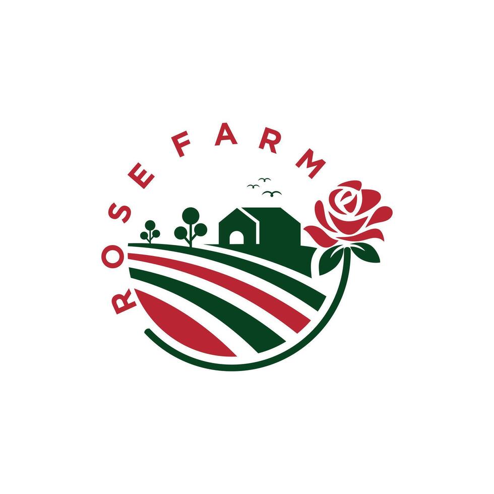 rose farm logo design, logo reference for your farming vector