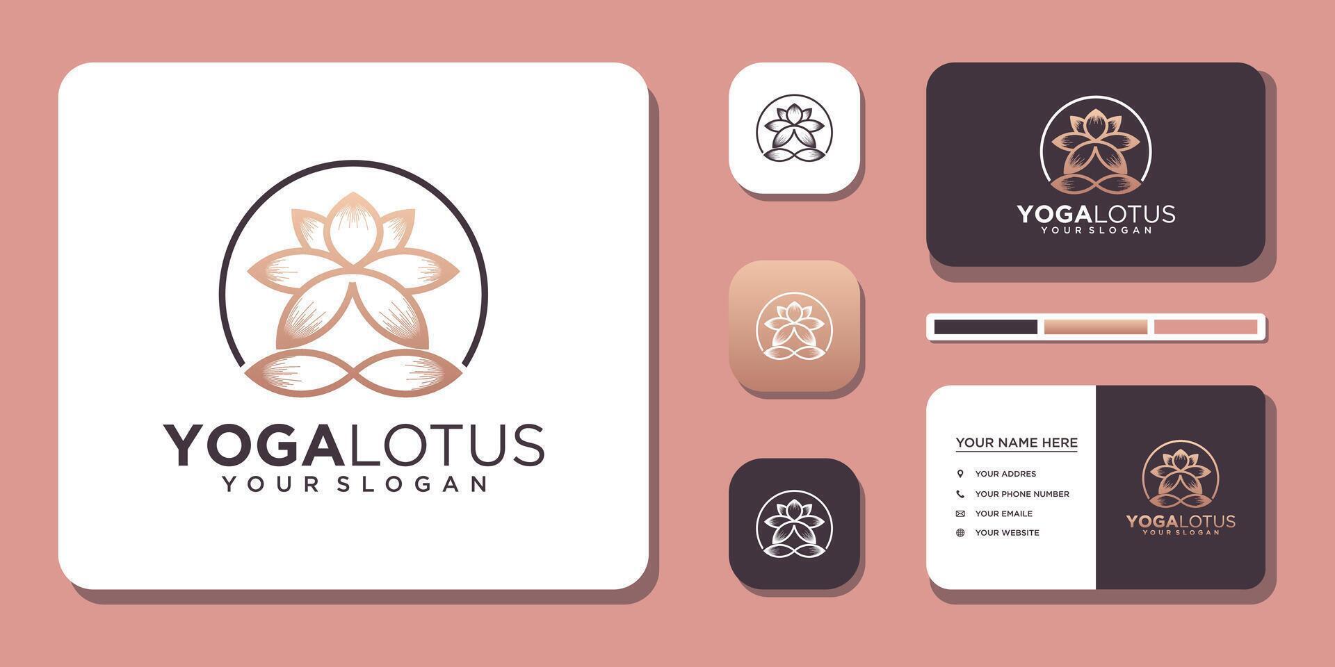 Yoga meditation with abstract lines vector