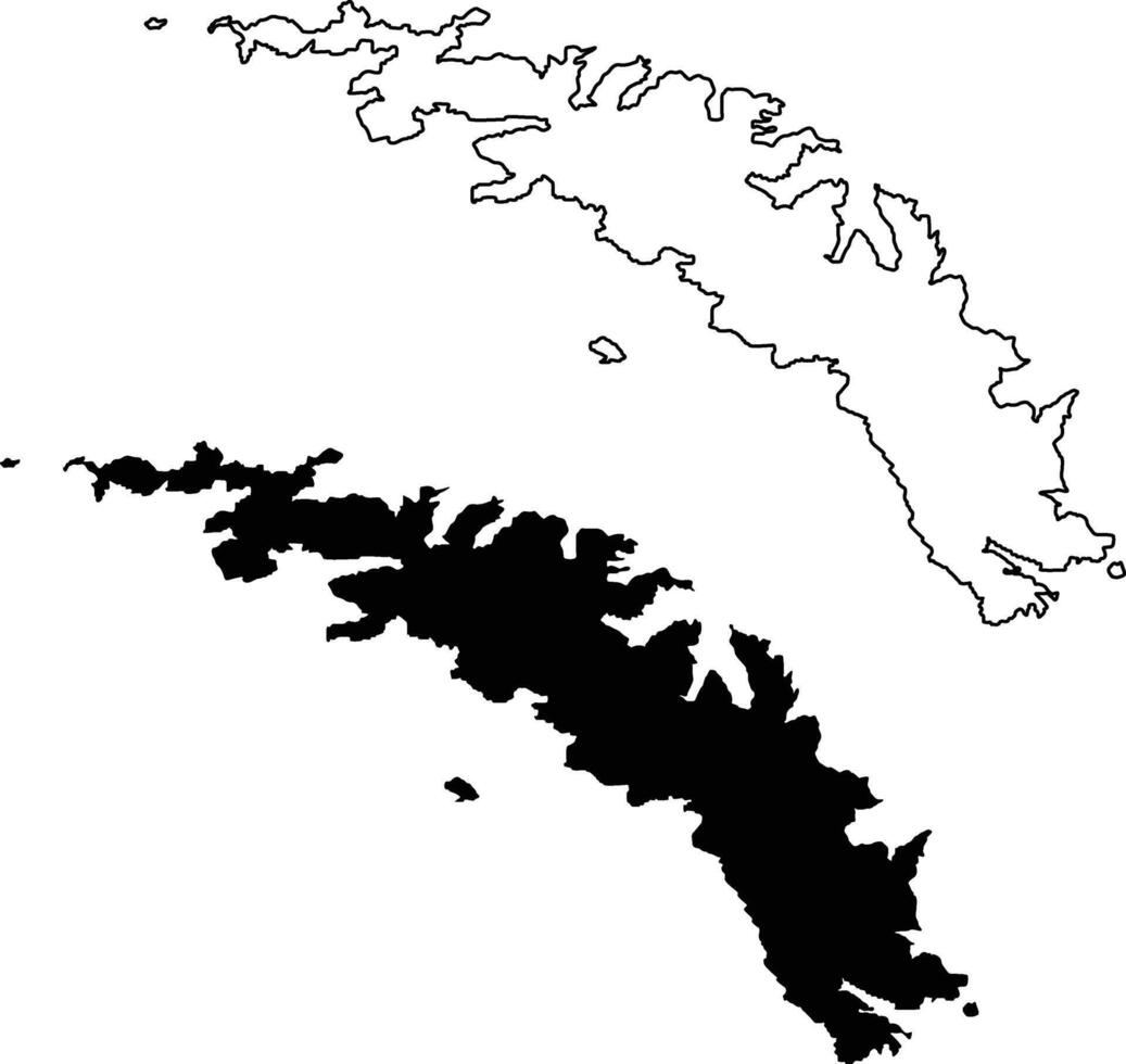 Map of South Georgia and the South Sandwich Islands Silhouette vector