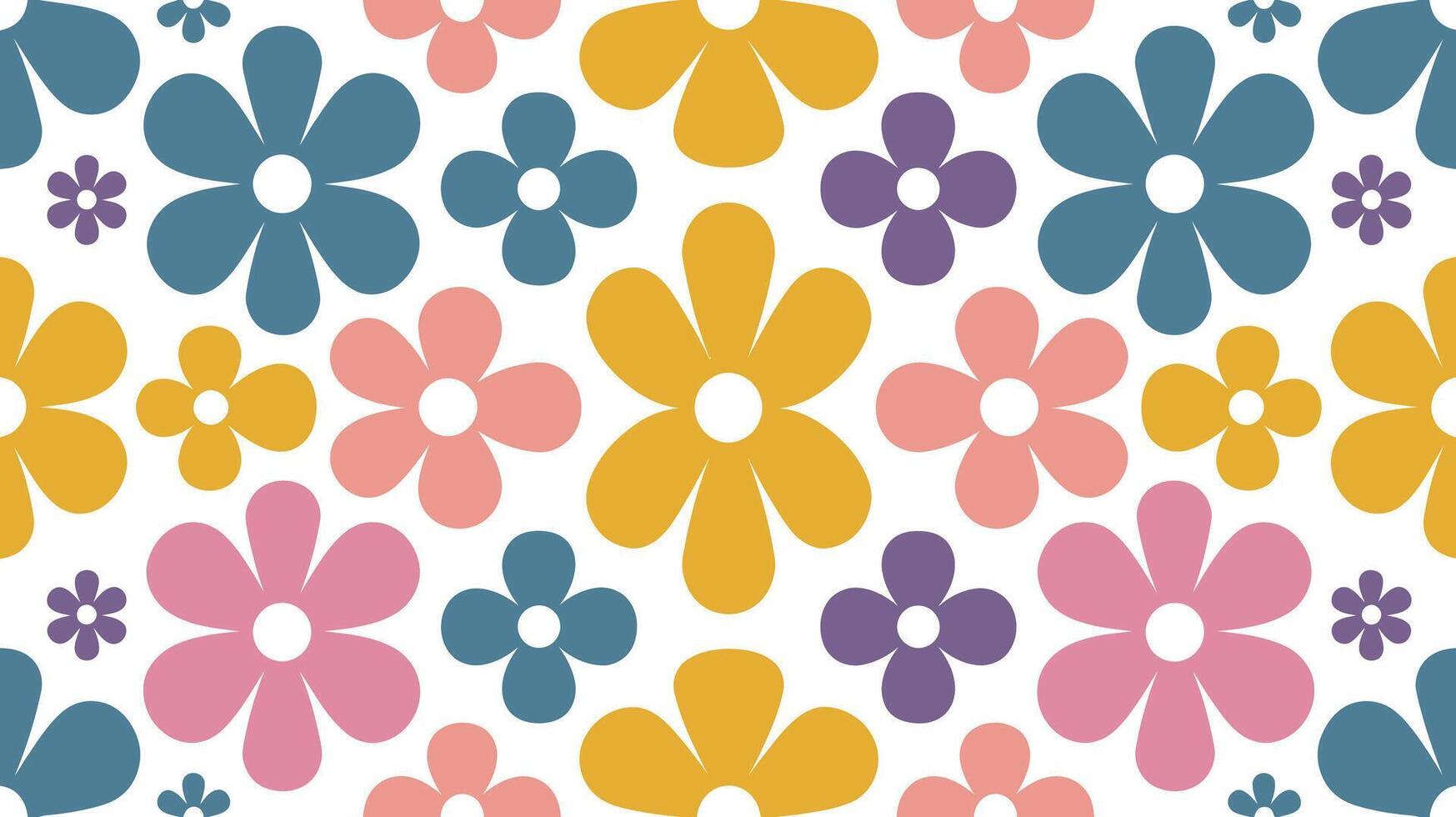 Colorful Retro Flower Pattern vector