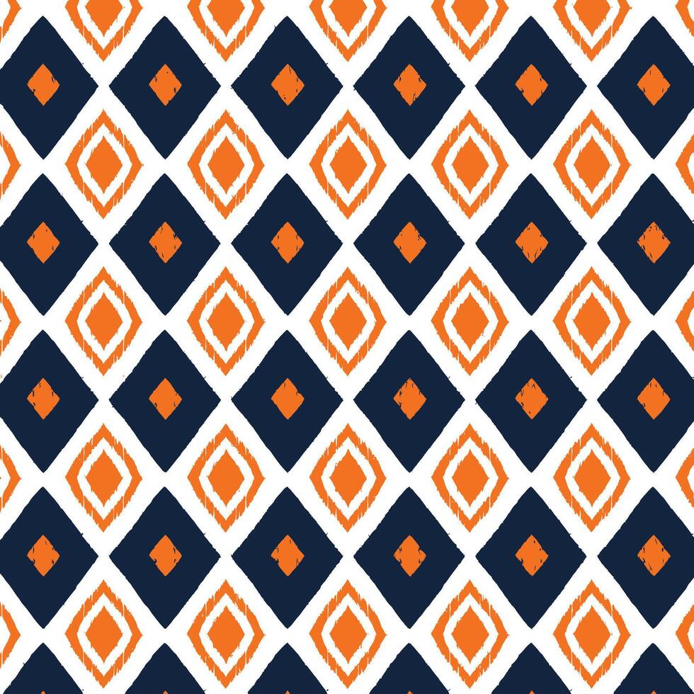 Abstract Ikat Diamond Seamless Pattern vector