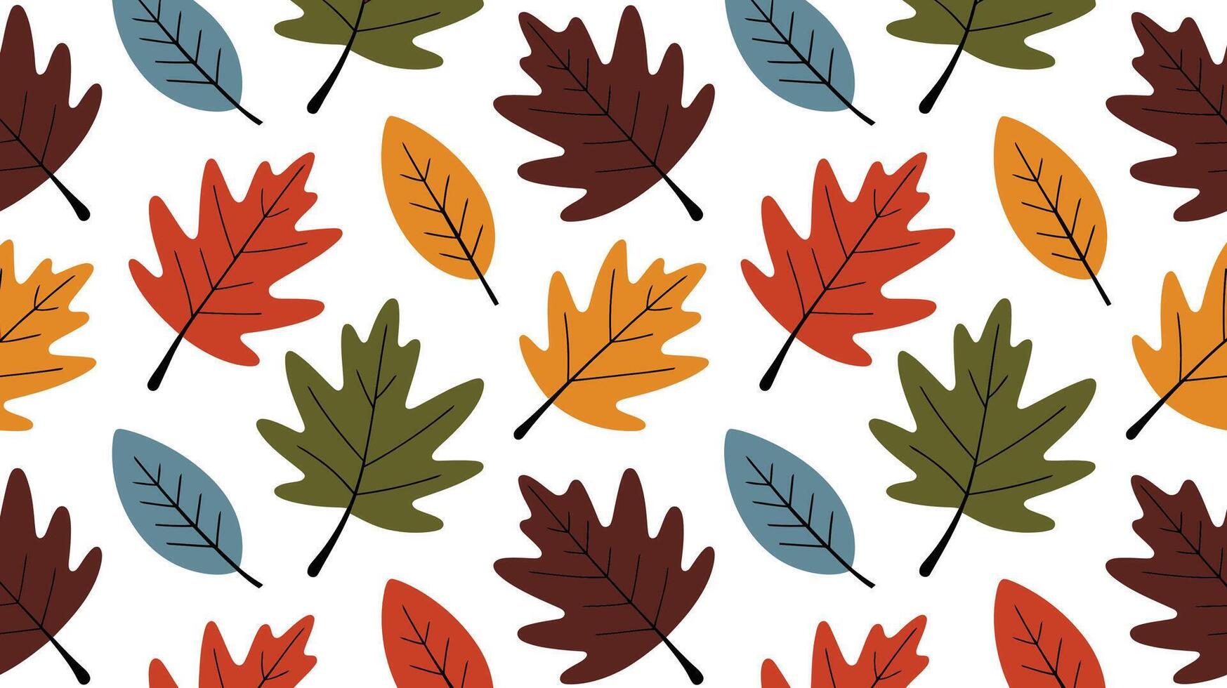 Autumn Leaves Pattern in Vibrant Colors vector
