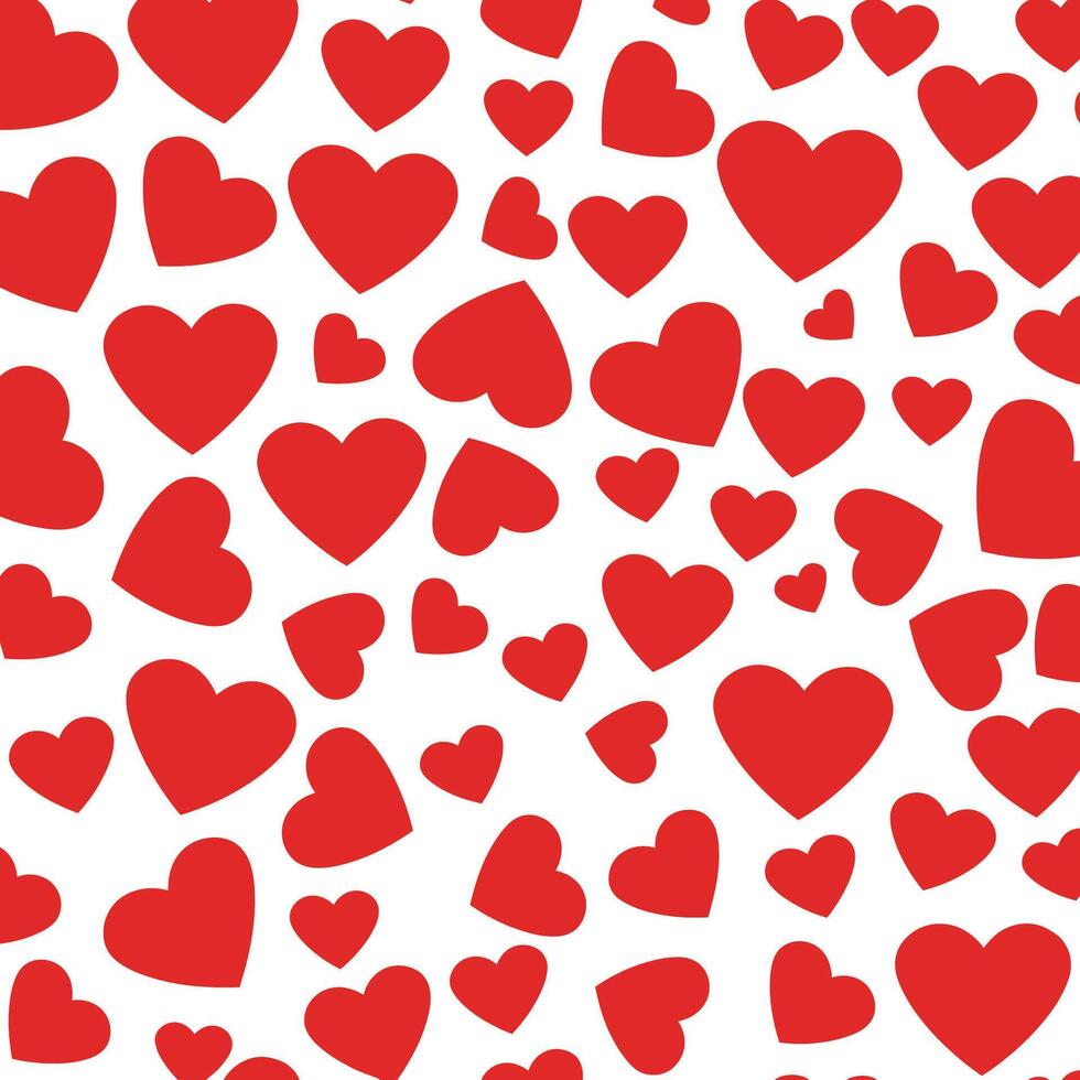 Scattered Red Hearts Seamless Pattern vector