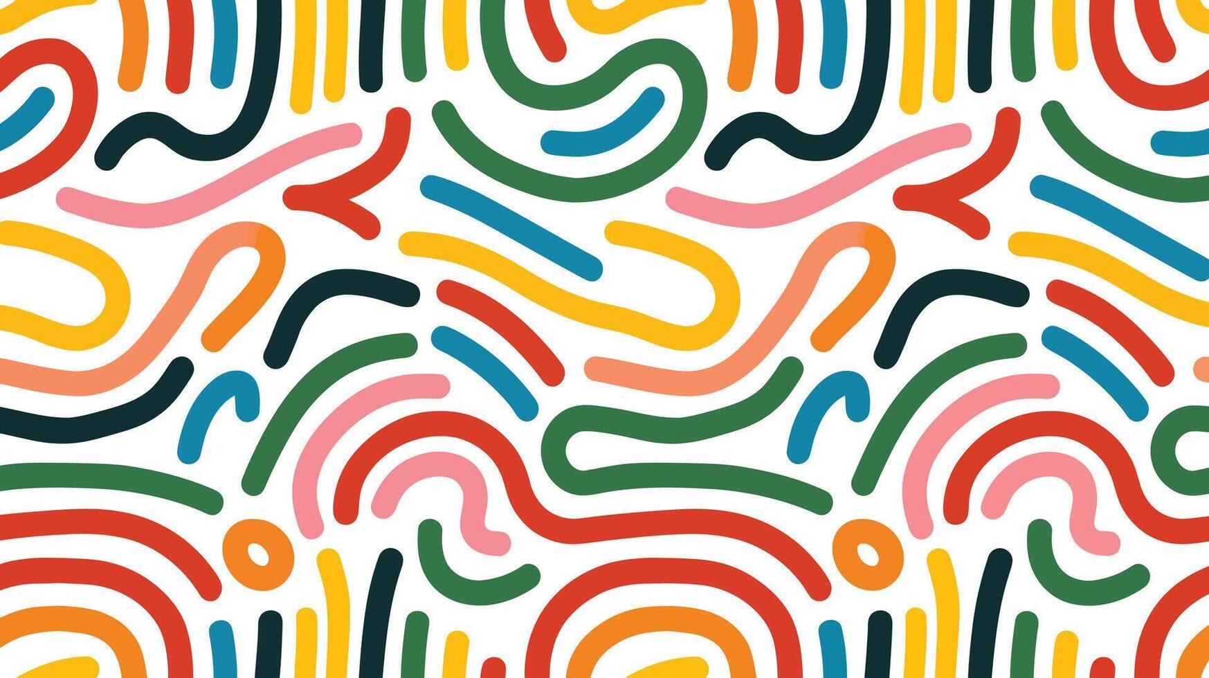Colorful Abstract Curvy Lines Pattern vector