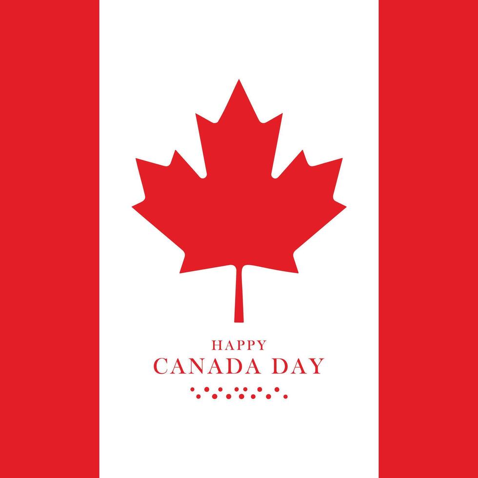 Happy Canada Day Banner Template - Festive Patriotic Design with Bold Typography and Canadian Symbols vector