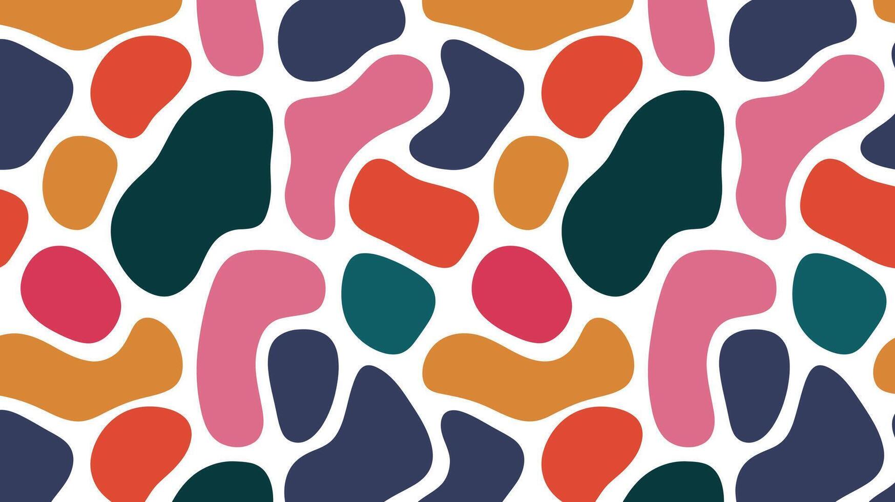 Modern Abstract Pattern with Organic Shapes in Vibrant Colors vector