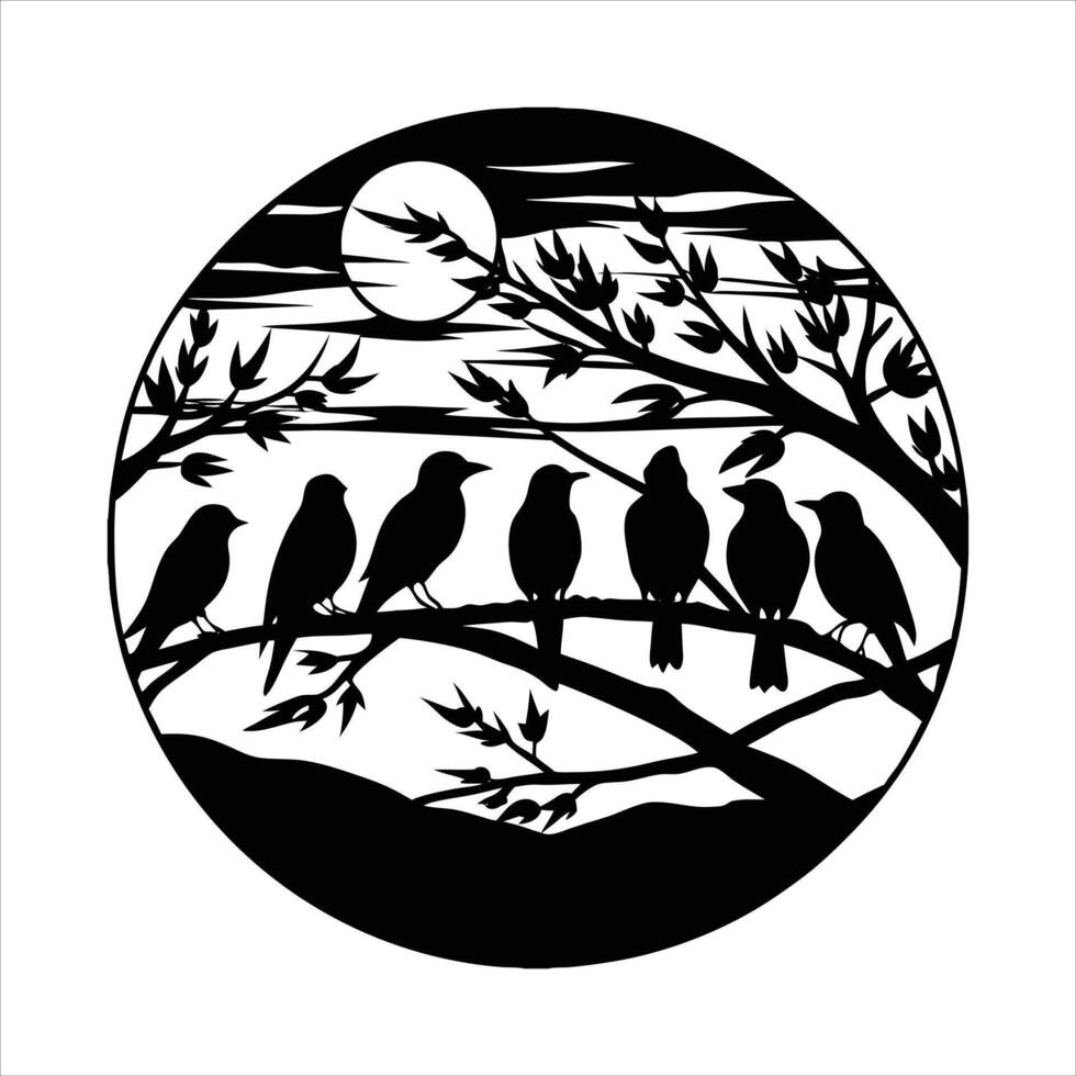 Bird Sunset Silhouette vector