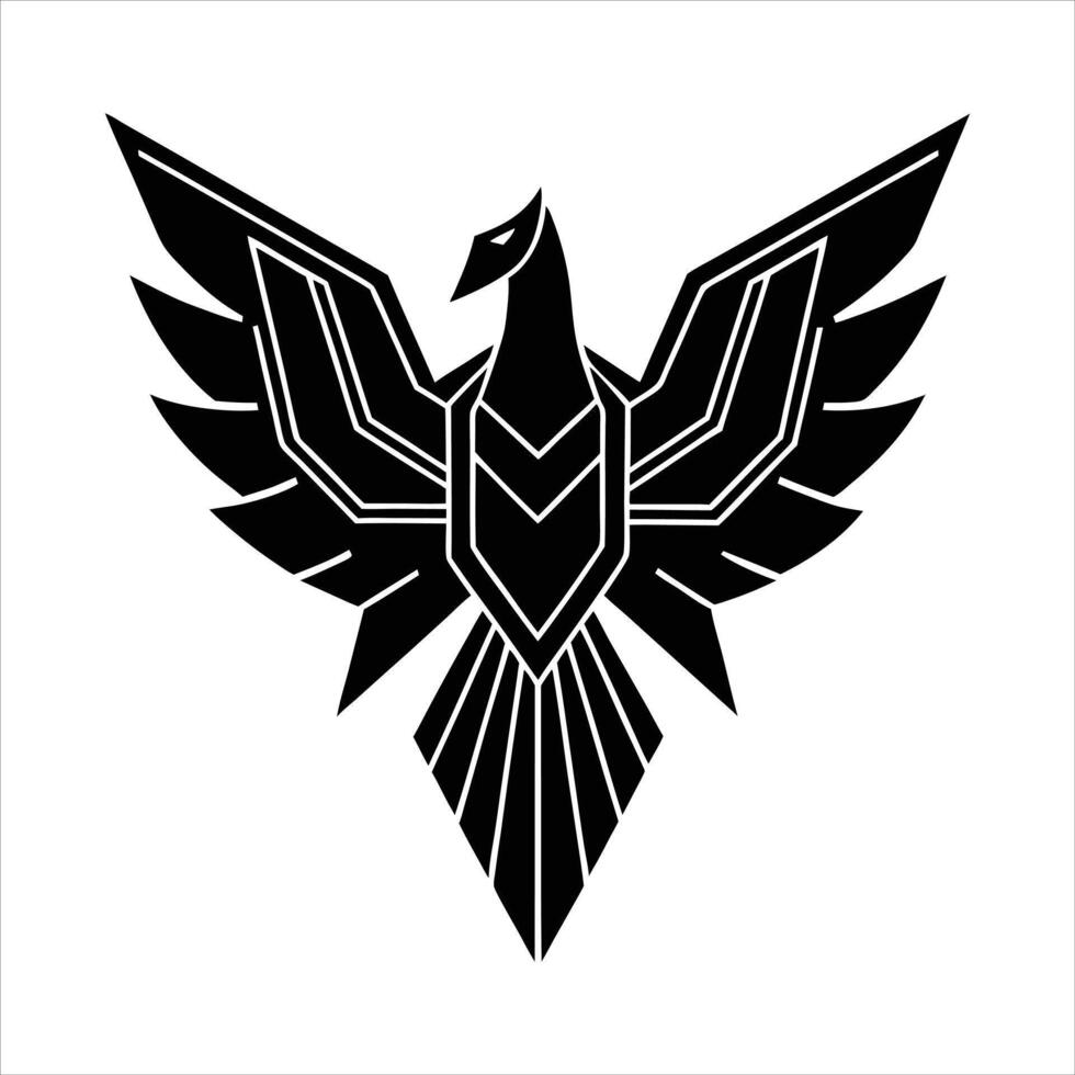 Rainbow Neon Phoenix vector