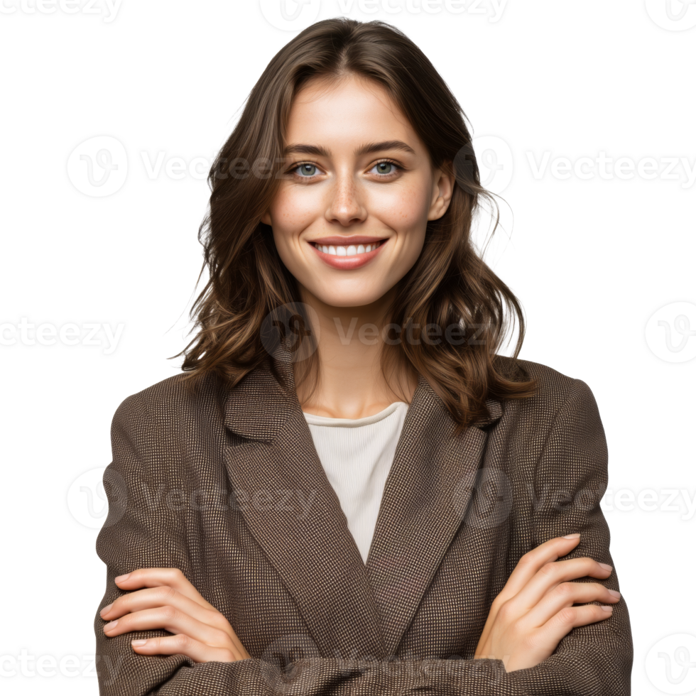 A woman in a business suit is smiling png