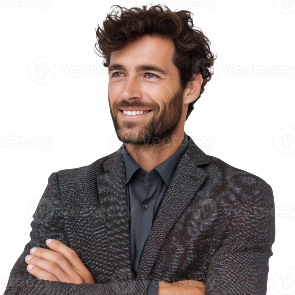 A man in a suit smiling png