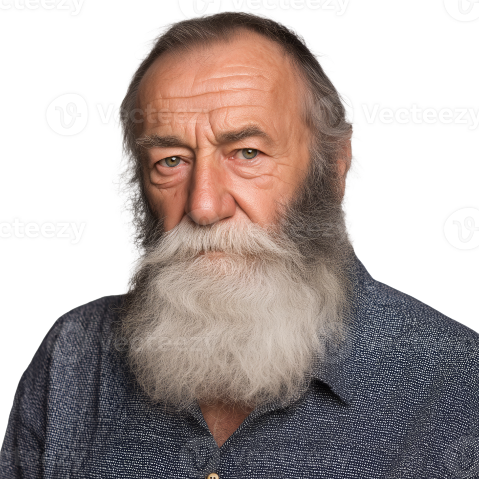 An older man with a long white beard png