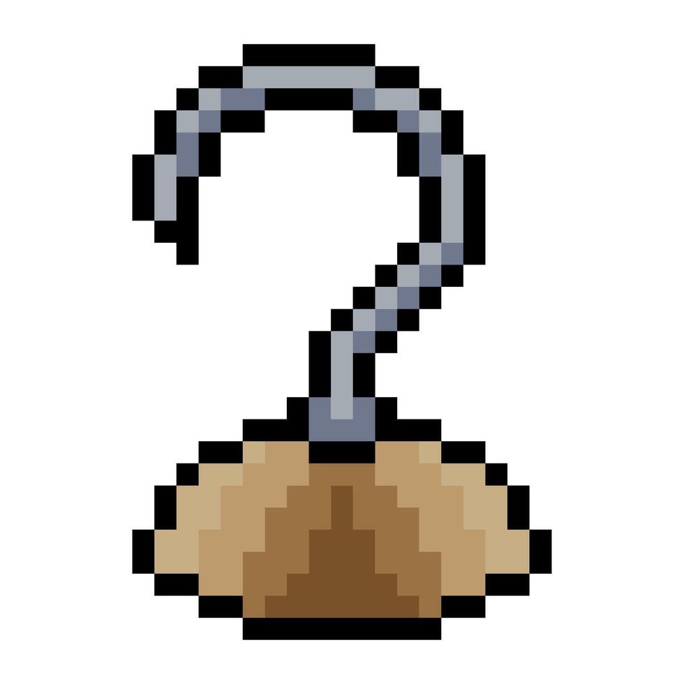 Pirate hook with pixel art vector