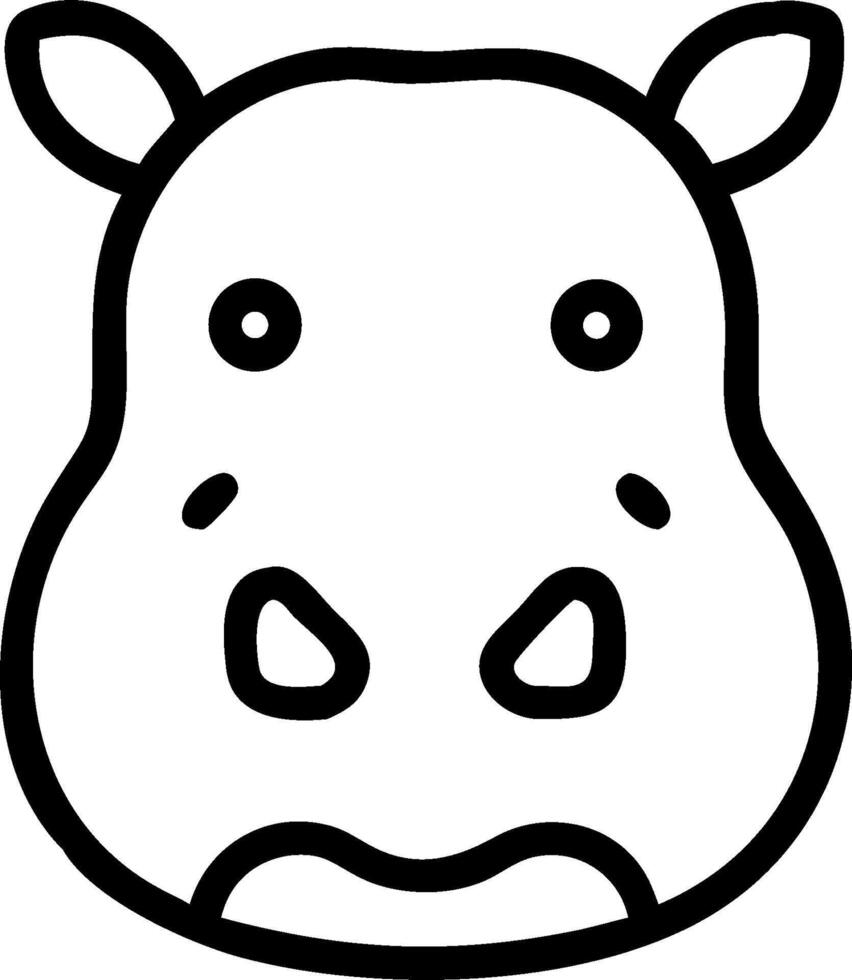 Hippo face coloring pages vector