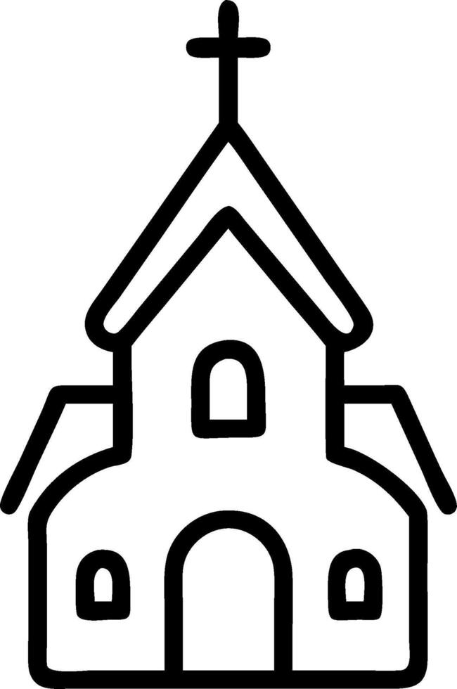Church icon with cross on top vector