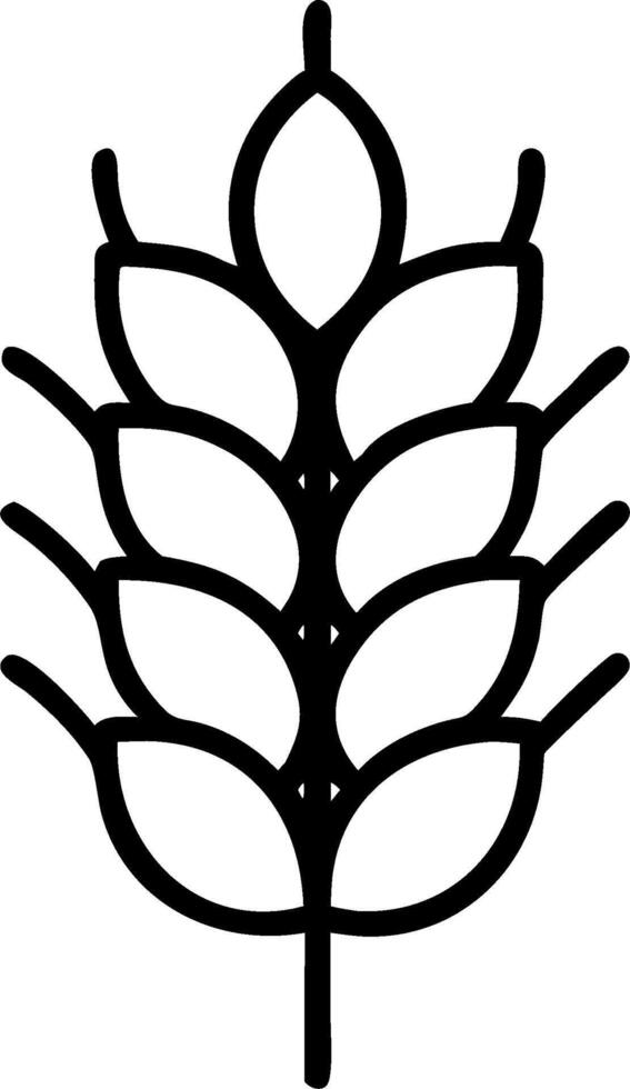 A black and white illustration of a wheat plant vector