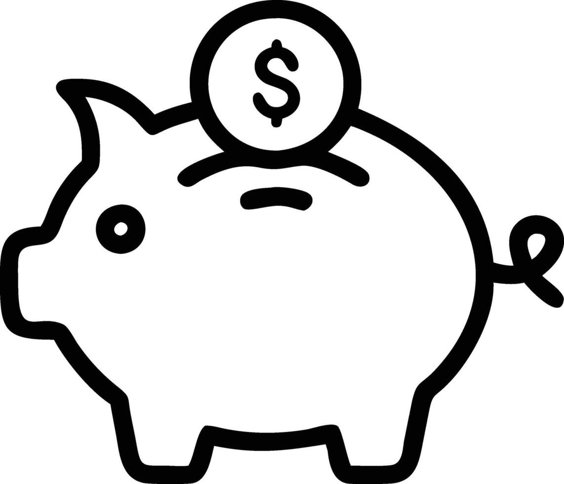 A piggy bank with a dollar sign on it vector
