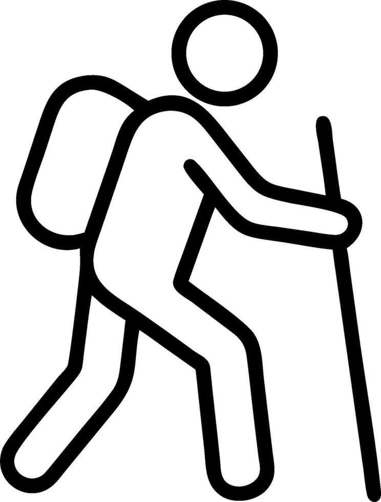 Hiker hiking icon vector