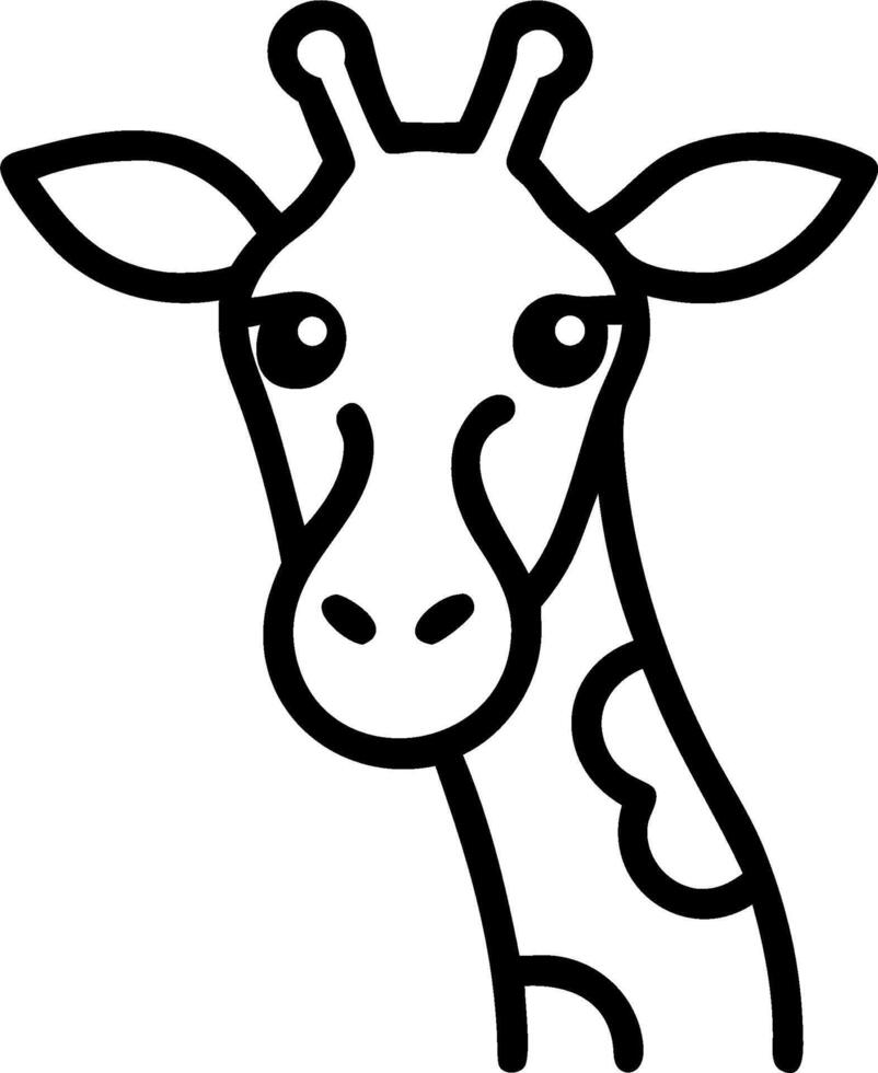 Giraffe head outline on white background vector