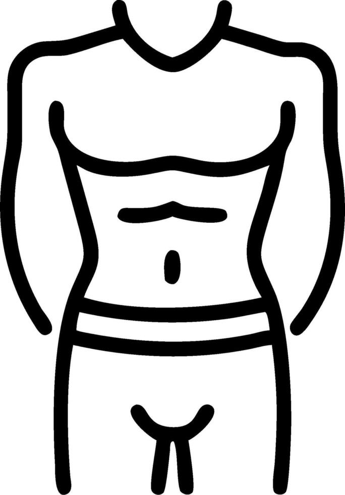 A man's torso with a small waist and a small waist vector