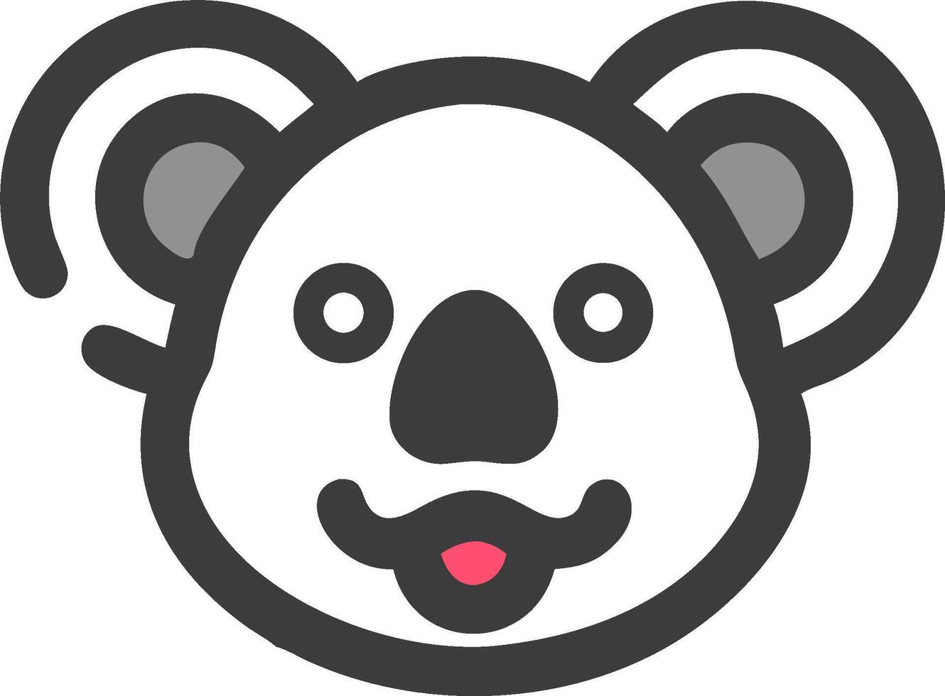 A koala bear icon with a red nose vector