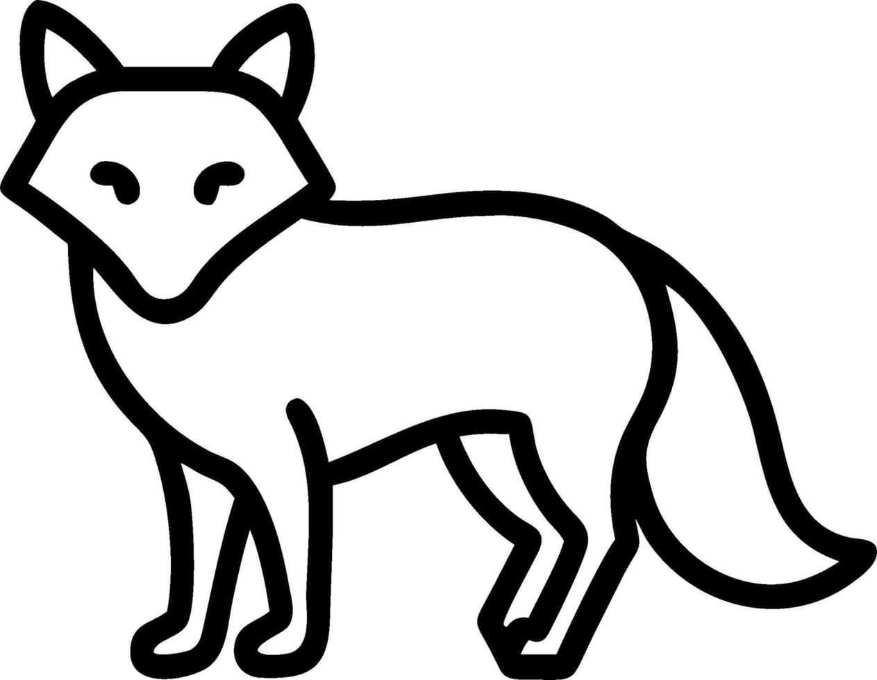 A black and white drawing of a fox vector