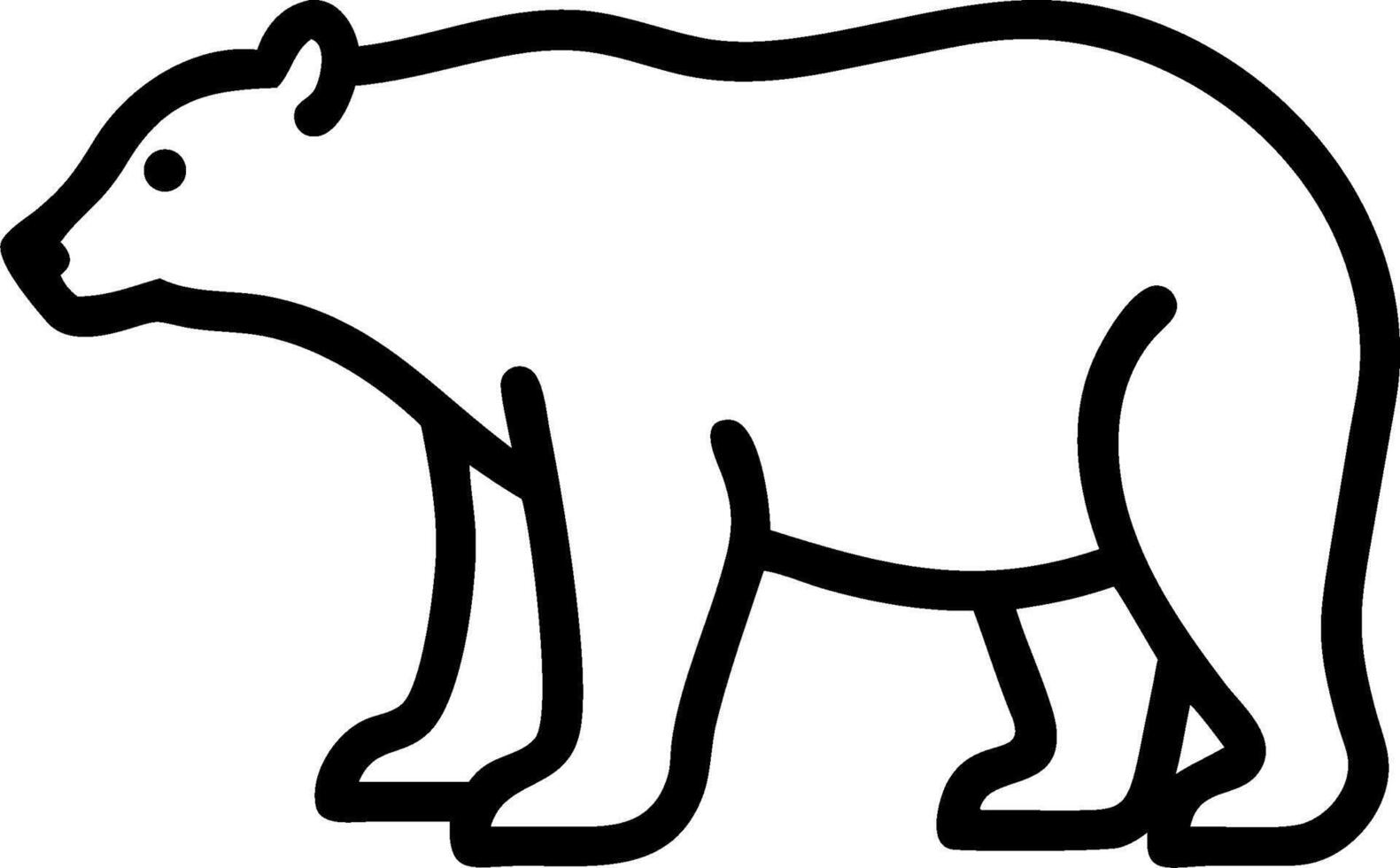 A black and white drawing of a polar bear vector