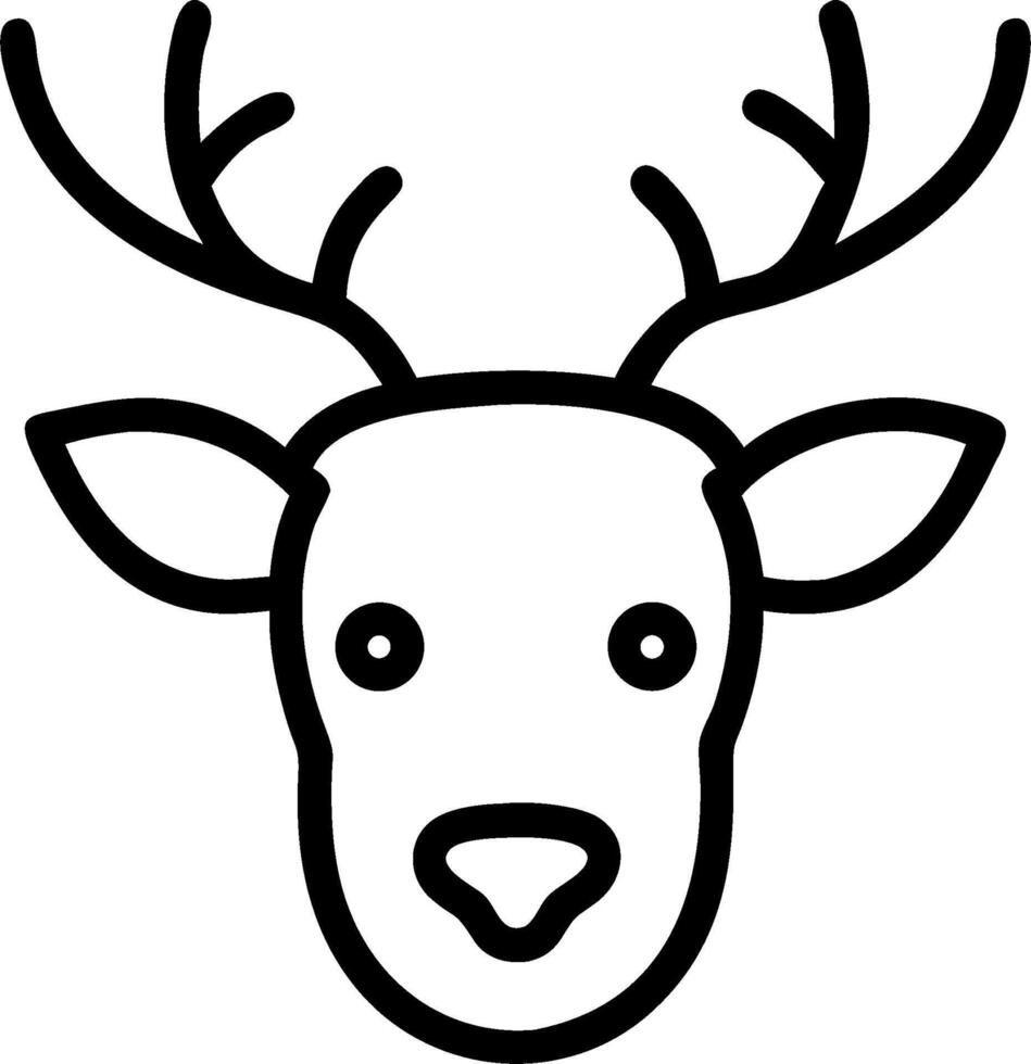 A black and white deer head with antlers vector