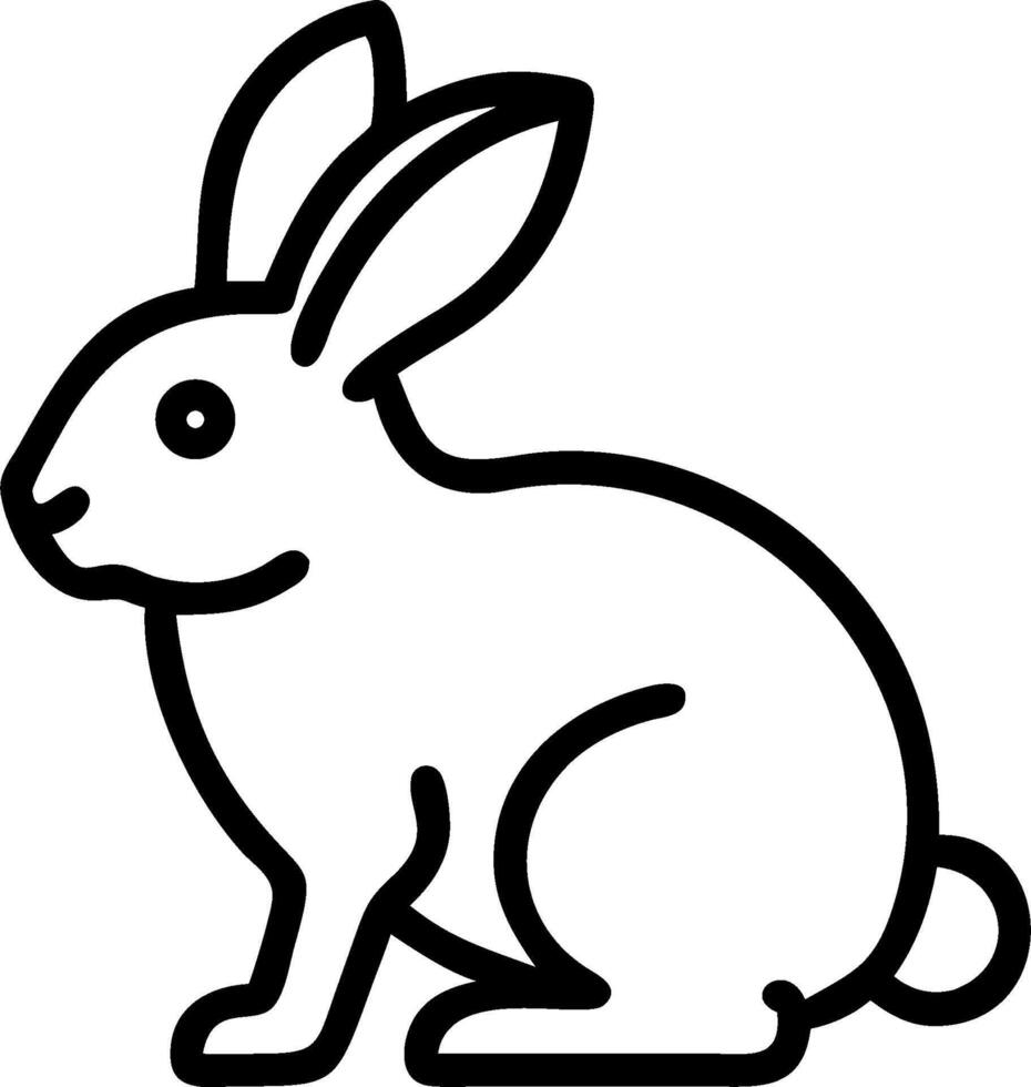 A black and white drawing of a rabbit vector