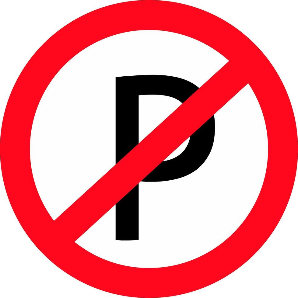 No Parking illustration of traffic signs, prohibition. vector