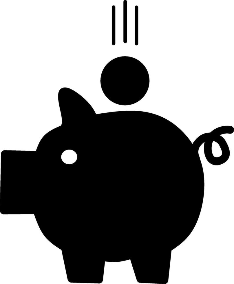 Piggy bank black and gold coins. Modern flat design, Piggy bank and coin icon . Fit for child education and investment presentation. vector