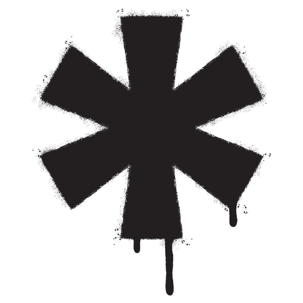 Spray Painted Graffiti asterisk icon isolated on white background. Star, Multiply Symbol. vector
