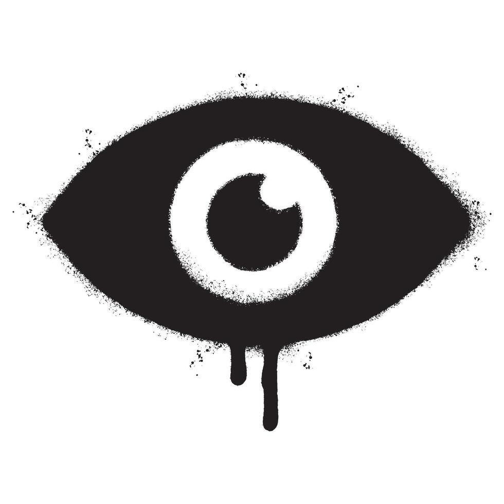 Spray Painted Graffiti eye icon isolated on white background. Eye icon. Symbol of vision. vector