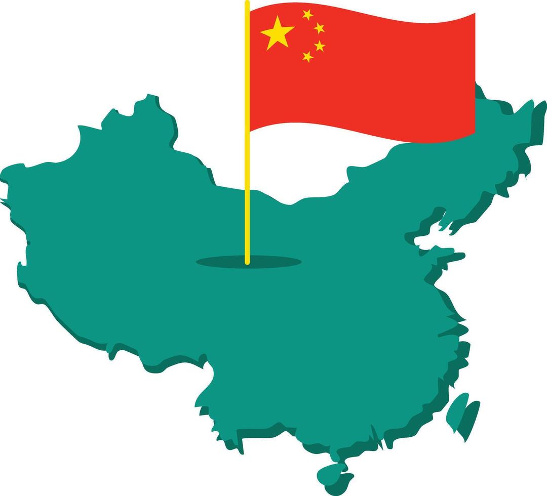 China flags and maps vector