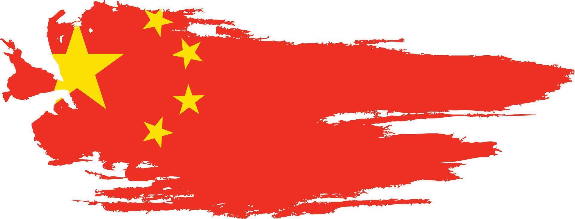 China flags with torn effect vector