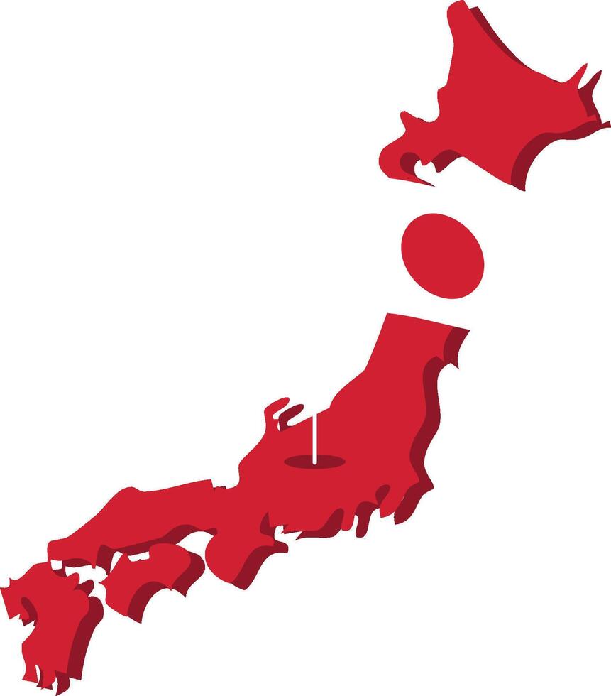 Japan maps and flag illustration vector