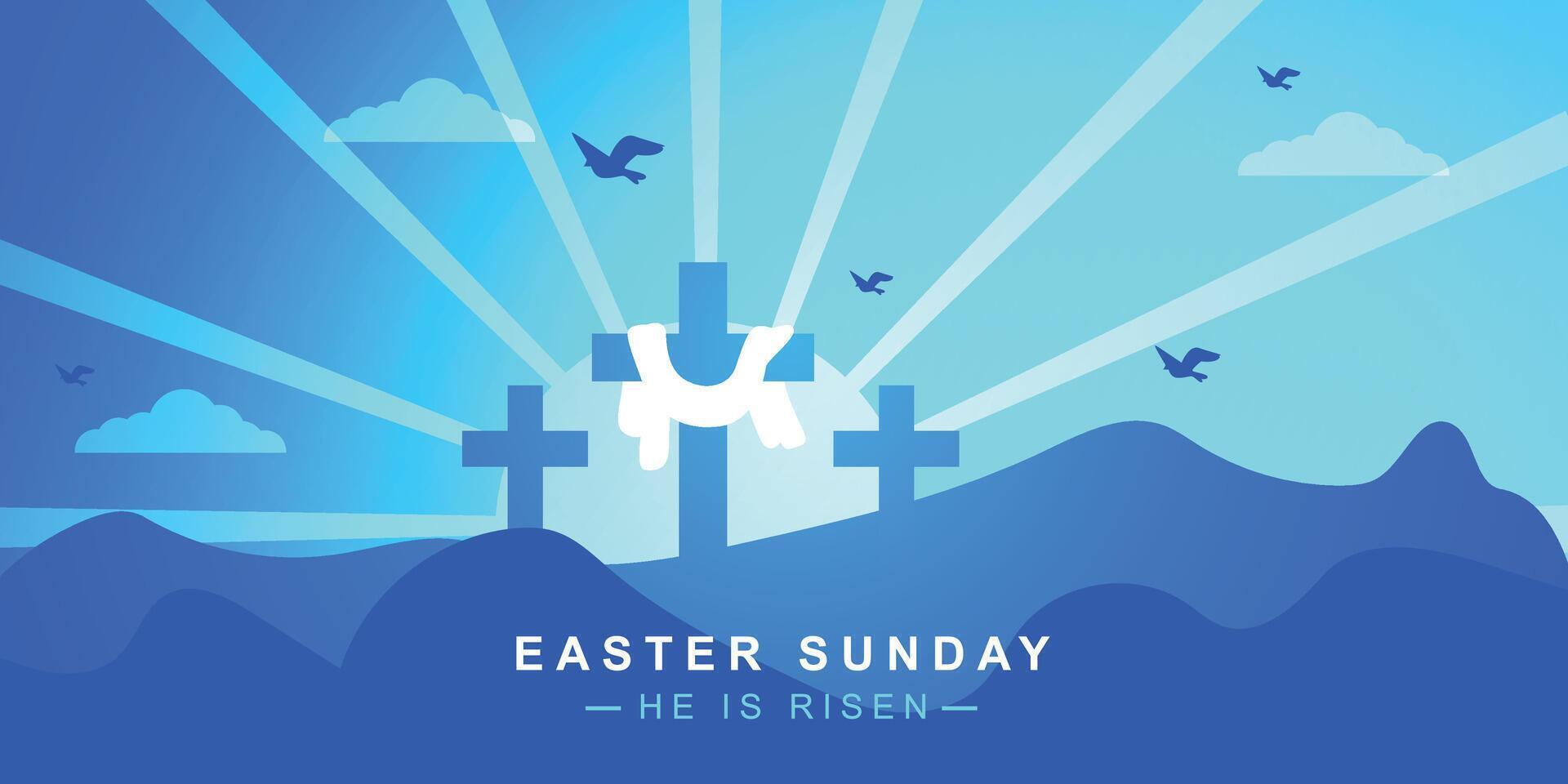 Good Friday, Easter Sunday, Saturday holiday, Maundy Thursday, for social media post vector