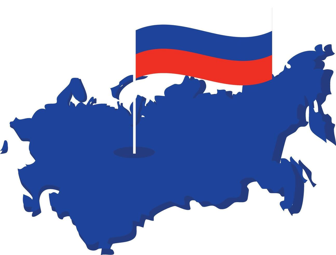 Russia maps and flags vector