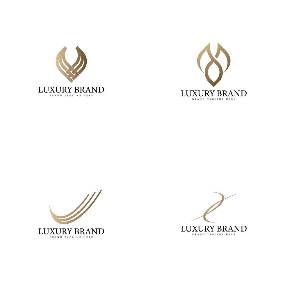Abstract monogram luxury logo design art template set vector