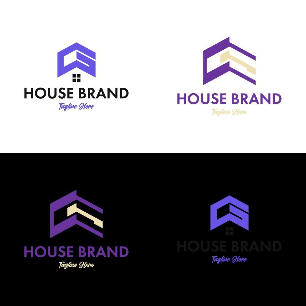 House building logo design set template vector