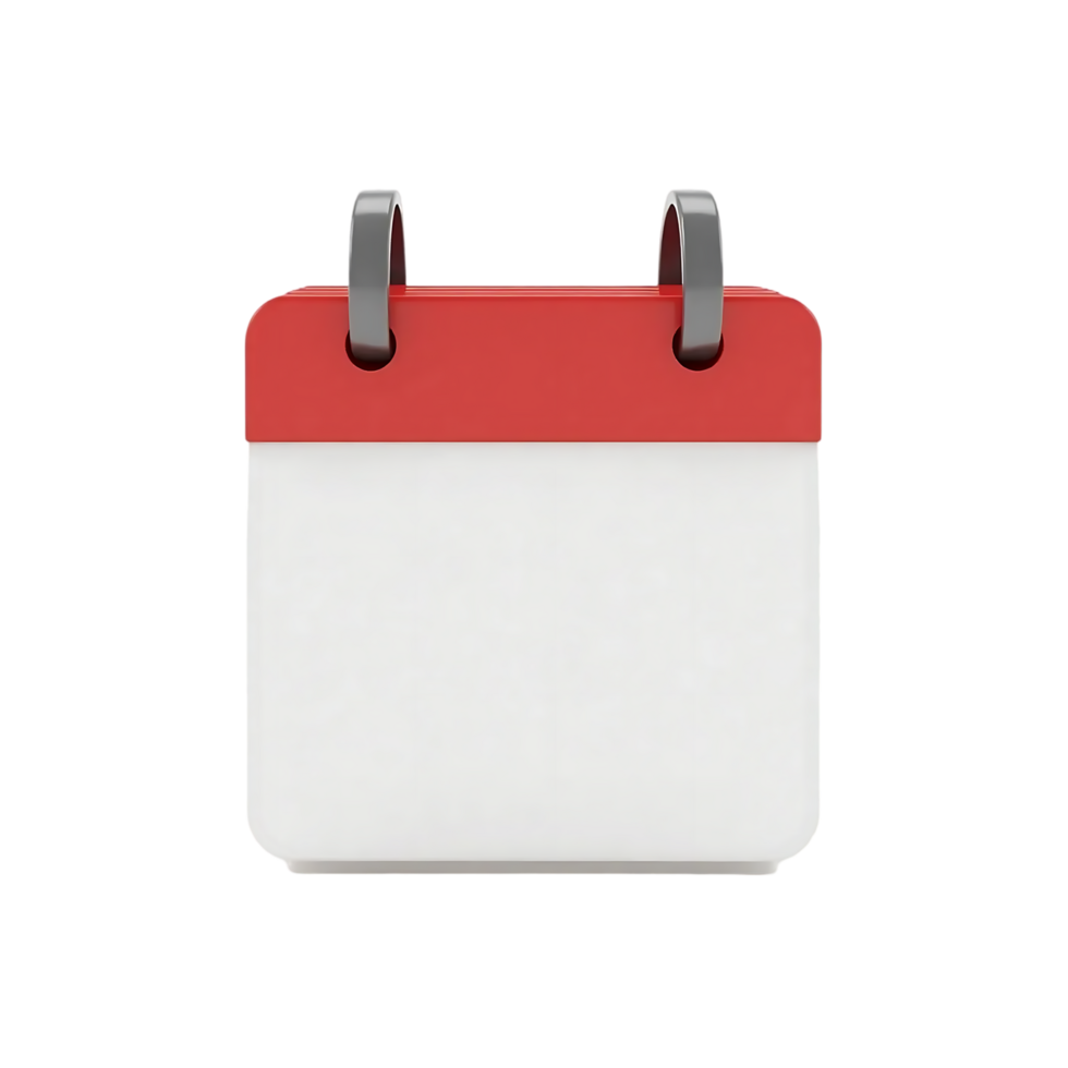 Blank Red and White Calendar Icon png