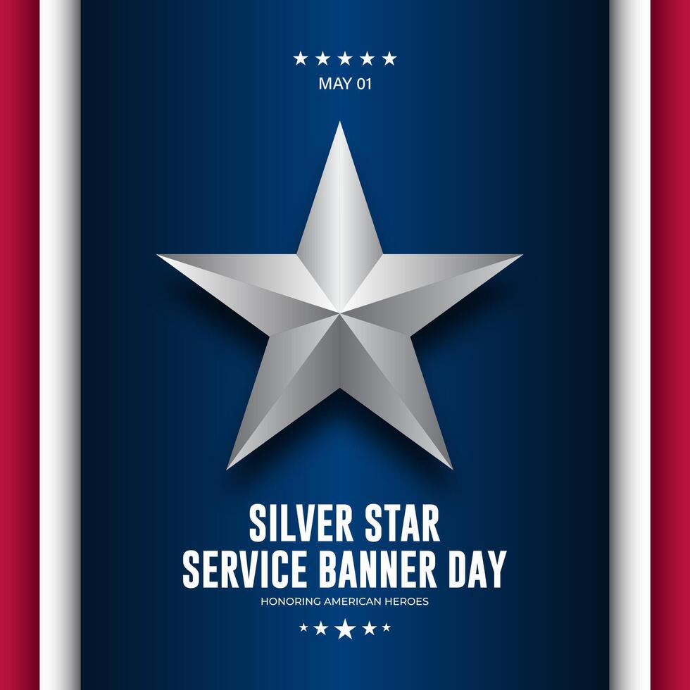 National Silver Star Service Banner Day Background Design Illustration vector