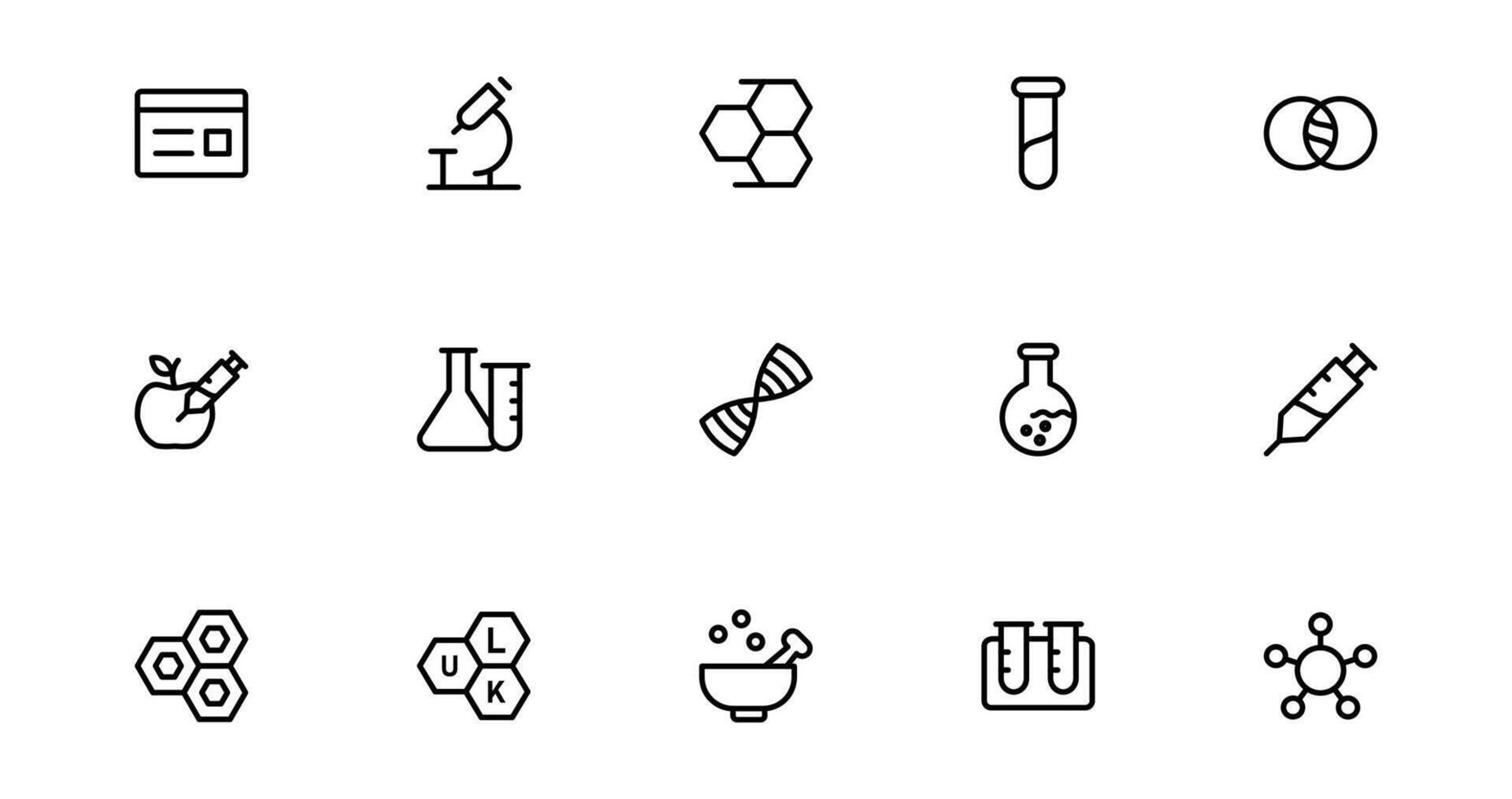 Set of Laboratory and Test Icons and pack. Perfect for Scientific, Medical, and Research-Based Projects to Enhance Your Designs. vector