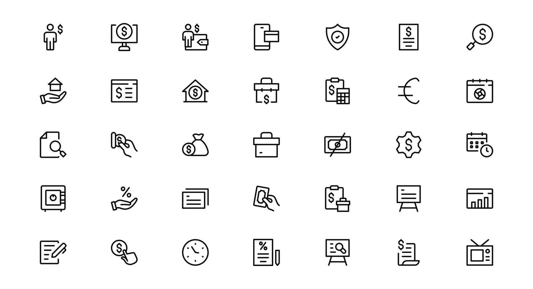 Finance Designs with Essential Icons Budgeting and Saving. Perfect for Financial Apps, Websites, and Mobile Solutions. vector