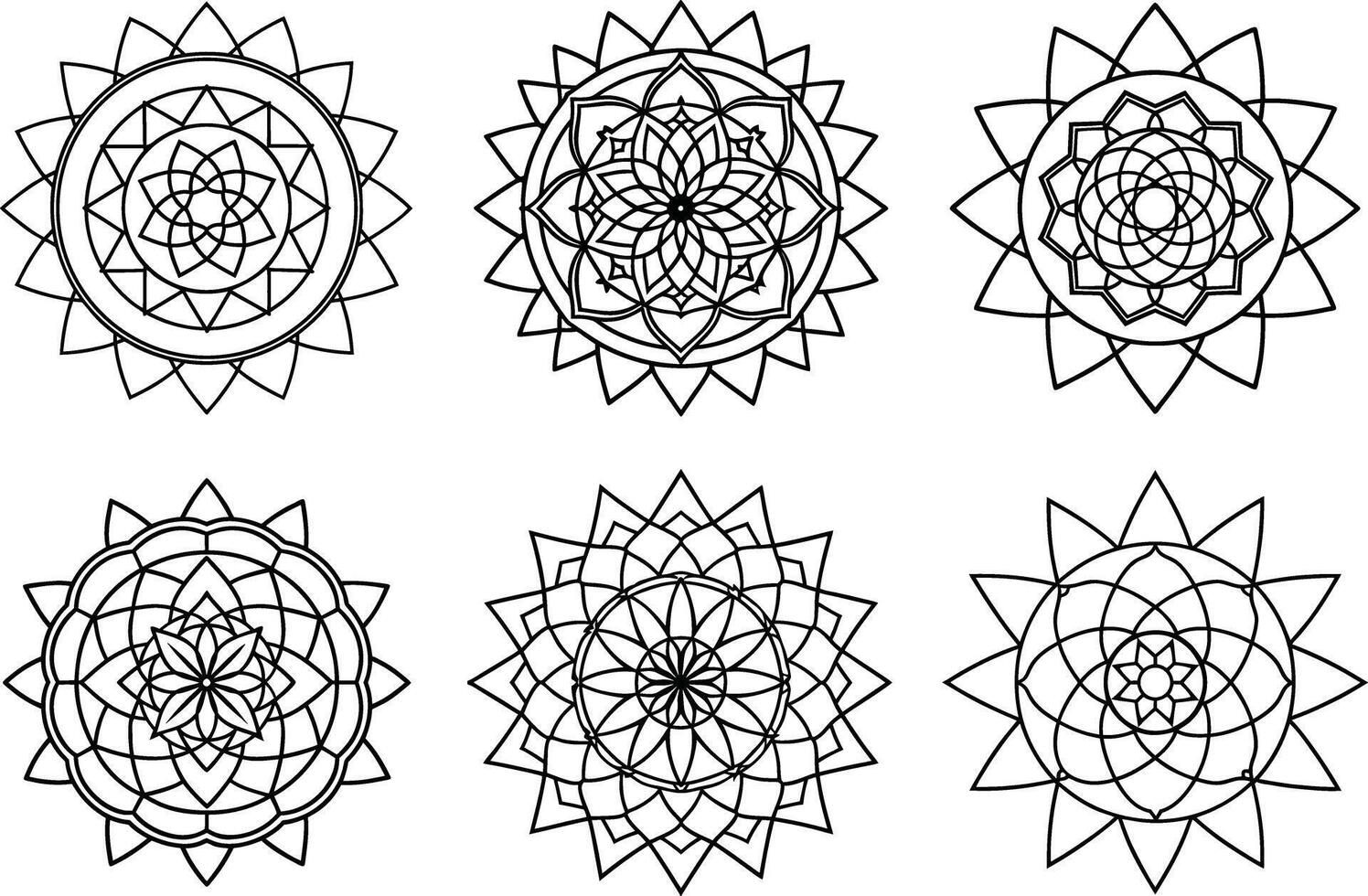 Mandala Coloring Patterns for Relaxation and Joy vector