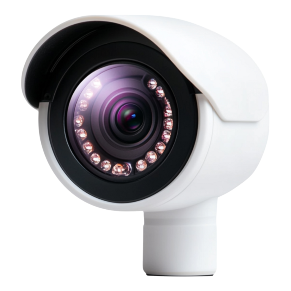 White Security Camera with Infrared Night Vision for Surveillance Systems png
