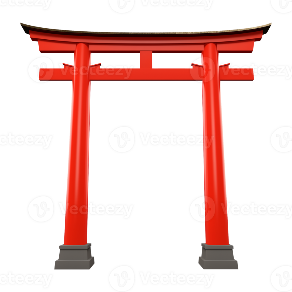 Torii gate traditional Japanese gateway Isolated on Transparent Background png
