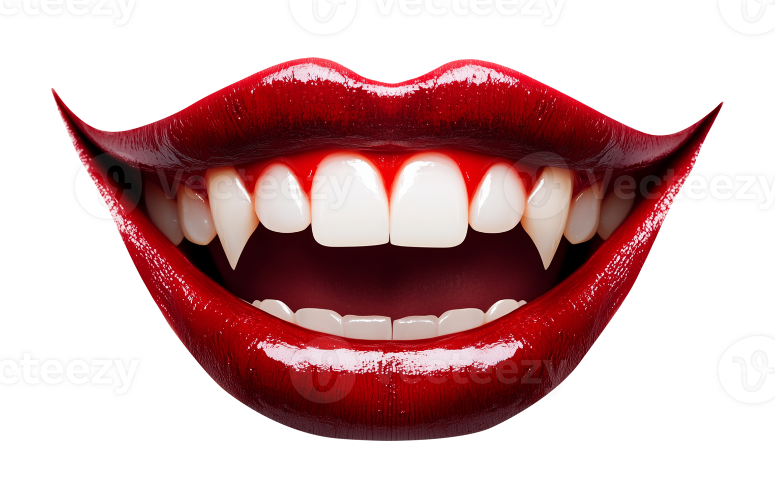 Smiling vampire mouth Isolated on Transparent Background png