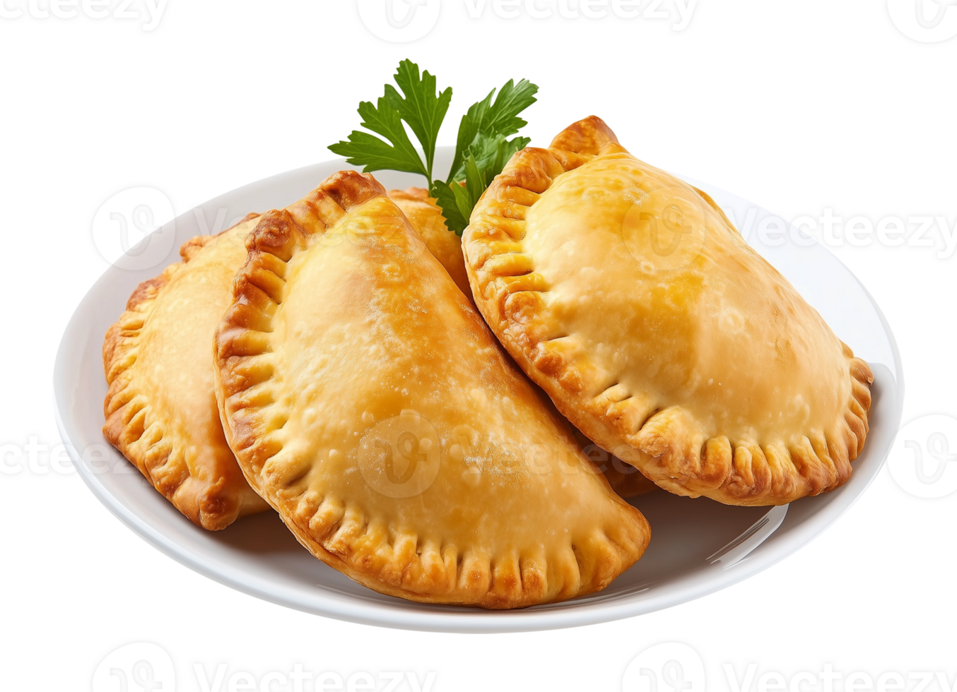 Empanada on plate Isolated on Transparent Background png