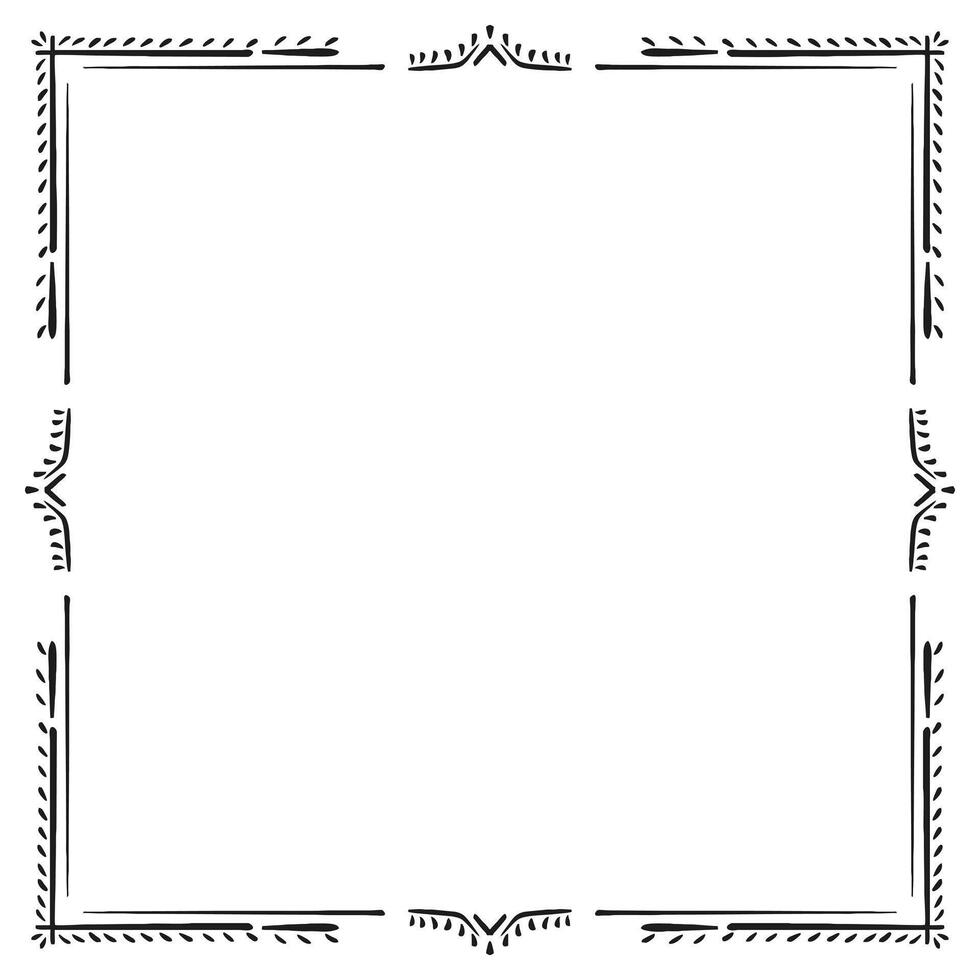 Minimal Hand-Drawn Frame with Corners vector